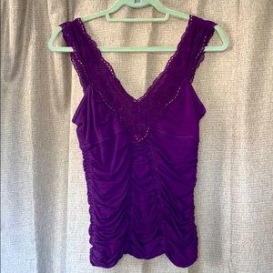 Free people double v-neck ruched sleeveless top